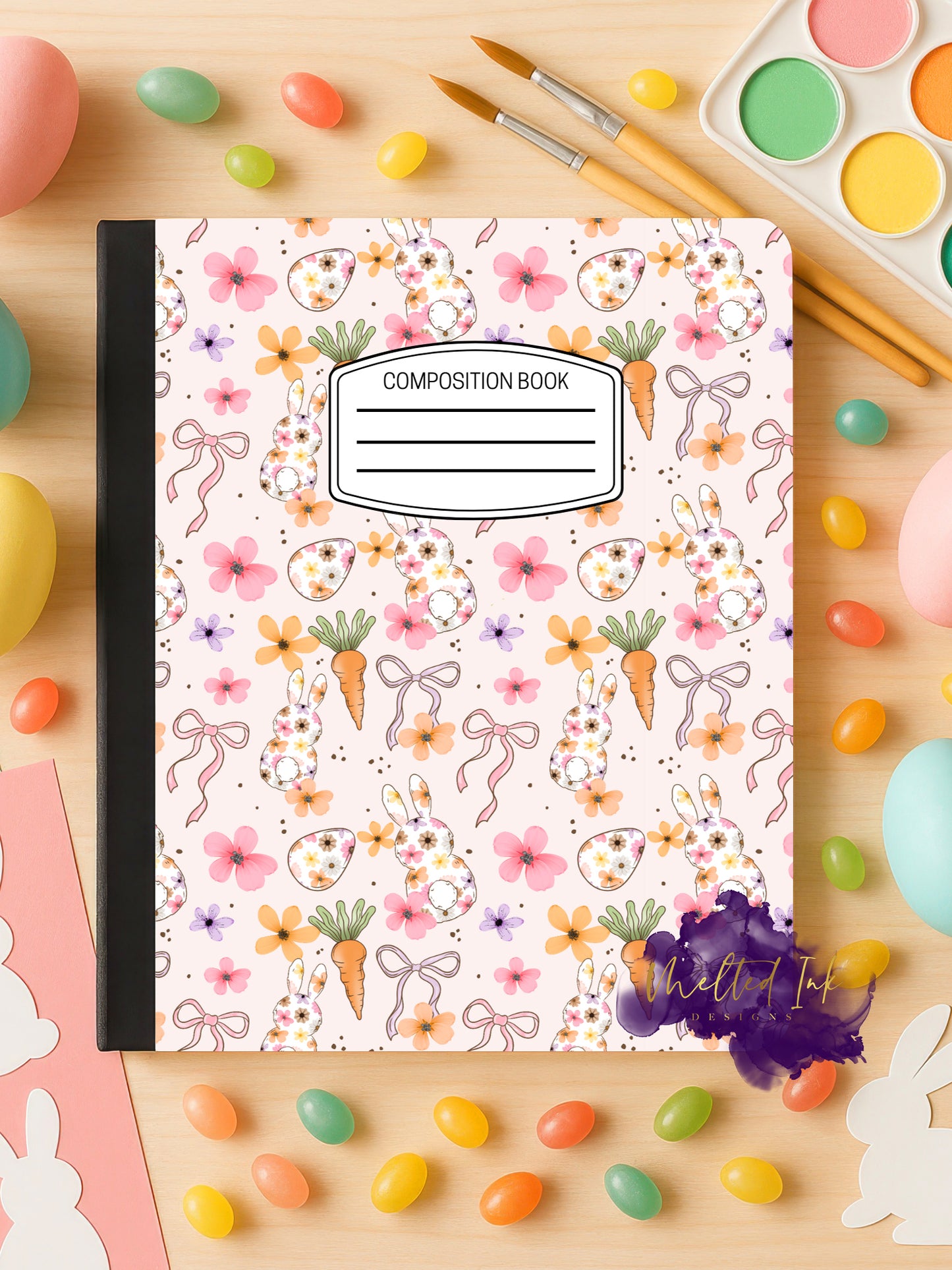 Easter Bunny Floral Composition Notebook