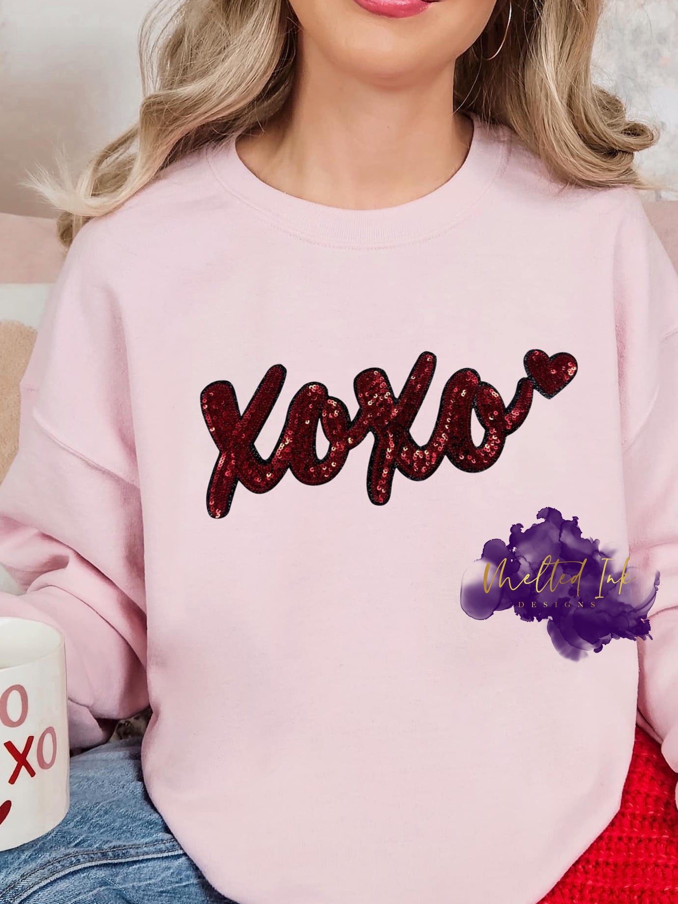 XOXO Sequin Patch Sweatshirt