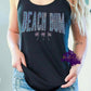 Beach Bum graphic design with bold block letters and palm tree design