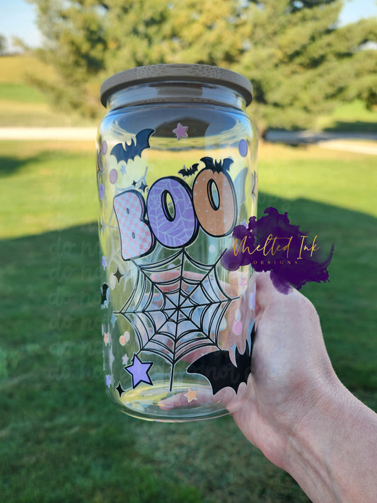 Boo Glass Can