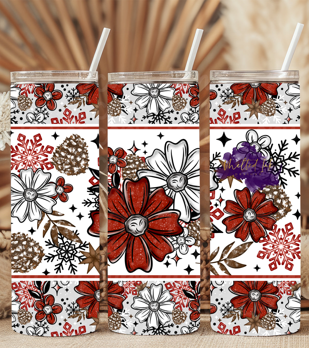 Winter Floral Tumbler