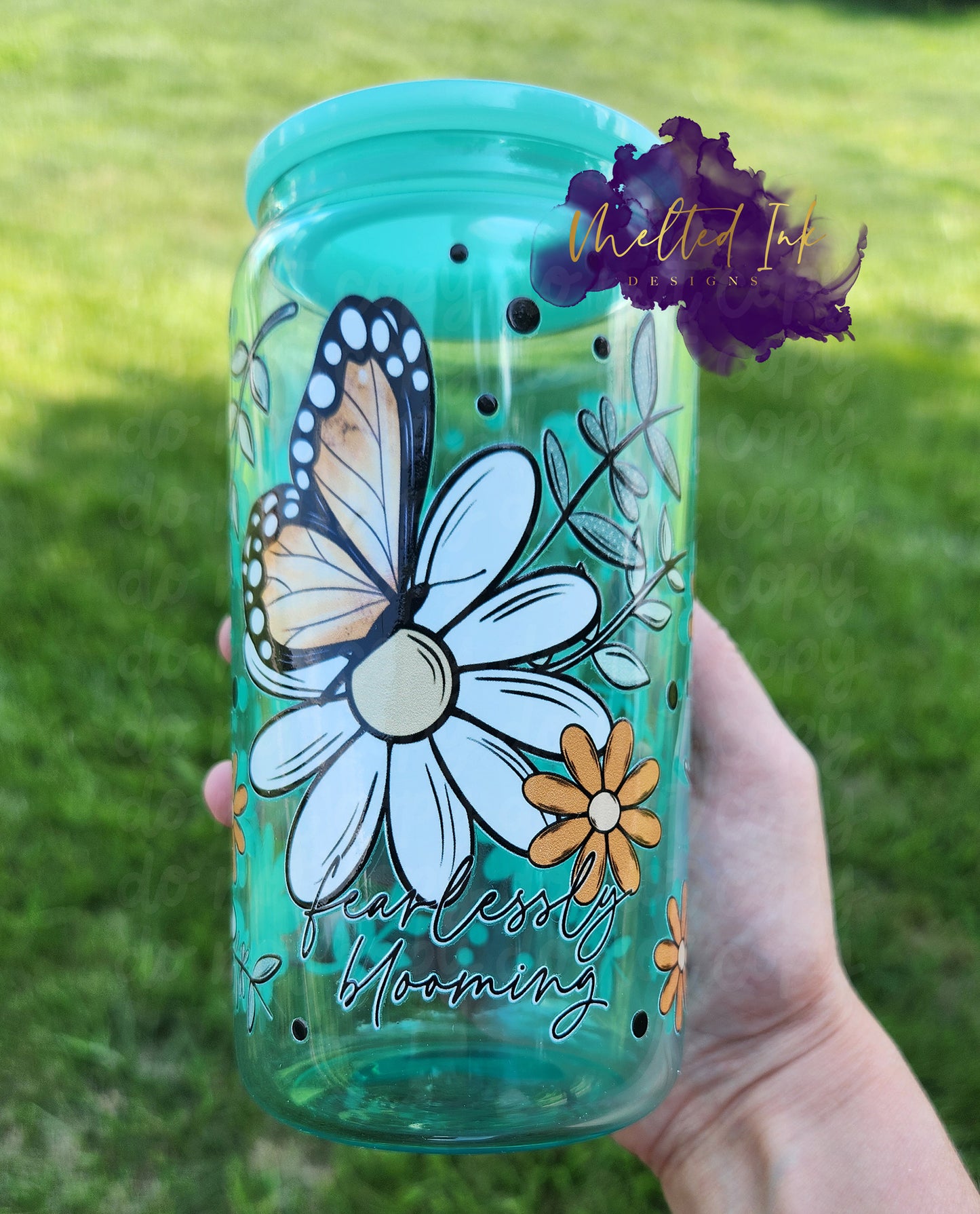 Fearlessly Blooming Glass Can