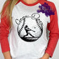 Vintage-style baseball design featuring a batter in action within a stitched baseball graphic. Perfect for game-day and sports enthusiasts.