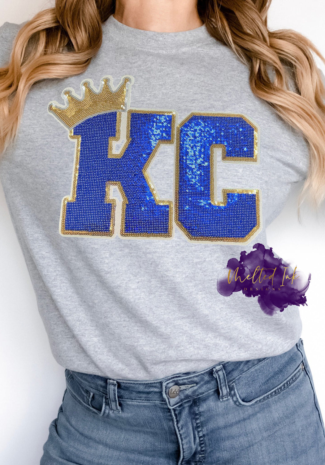 KC Sequin Patch Baseball Sweatshirt