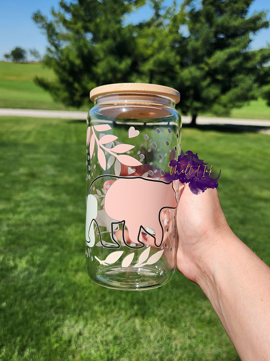 Mama + Baby Bears Glass Can