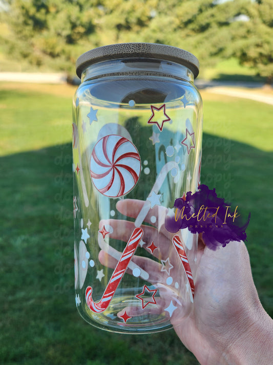 Peppermint Lane Glass Can