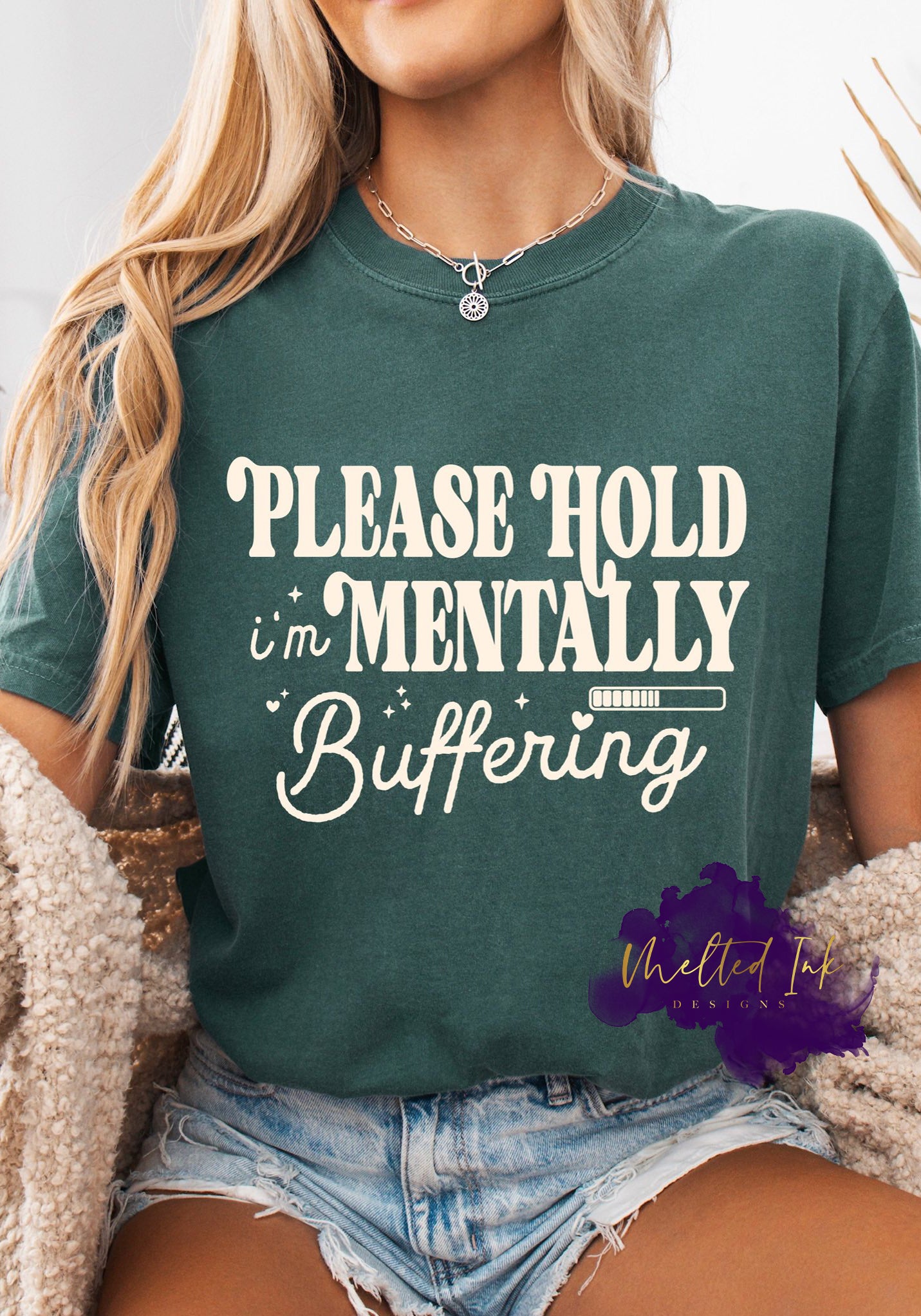 Funny mental health shirt featuring retro lettering and loading bar graphic